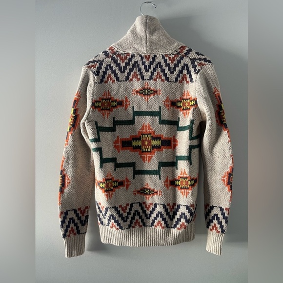 Koto | Printed Knit Button Down Collared Wool Blend Sweater Aztec Western - Picture 6 of 6